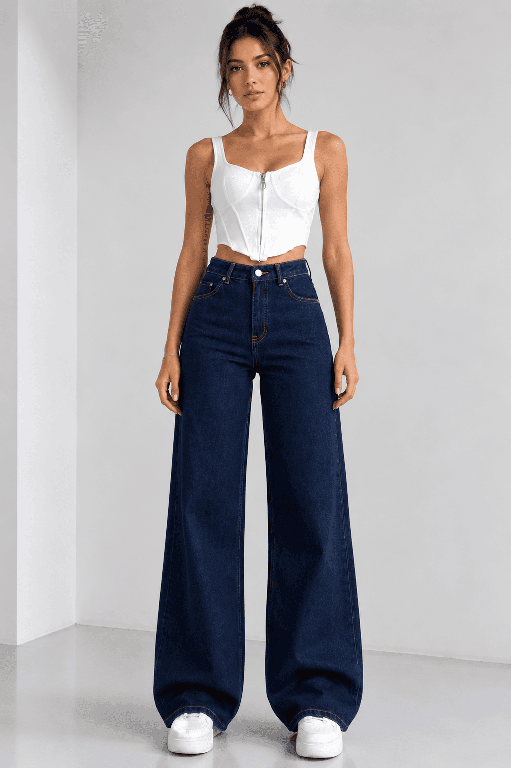 Koyu Mavi Baggy Denim
