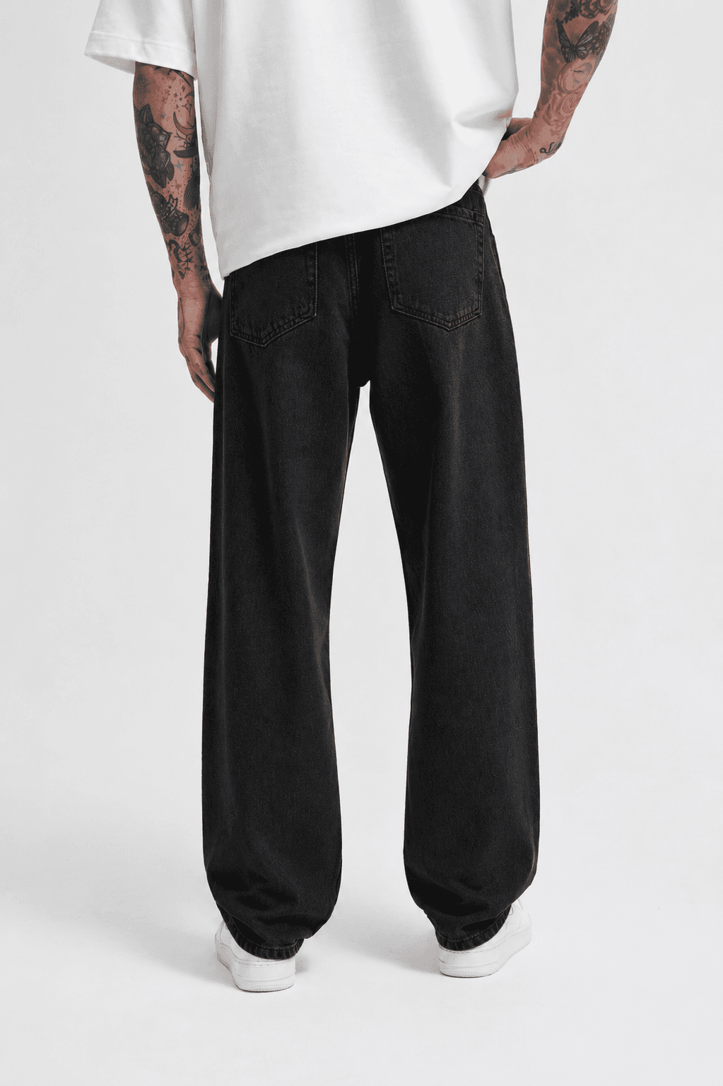 Dark Wash Black Baggy Jeans
