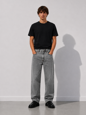 Ice Wash Baggy Denim – Grey