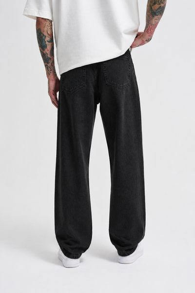 Dark Wash Black Baggy Jeans